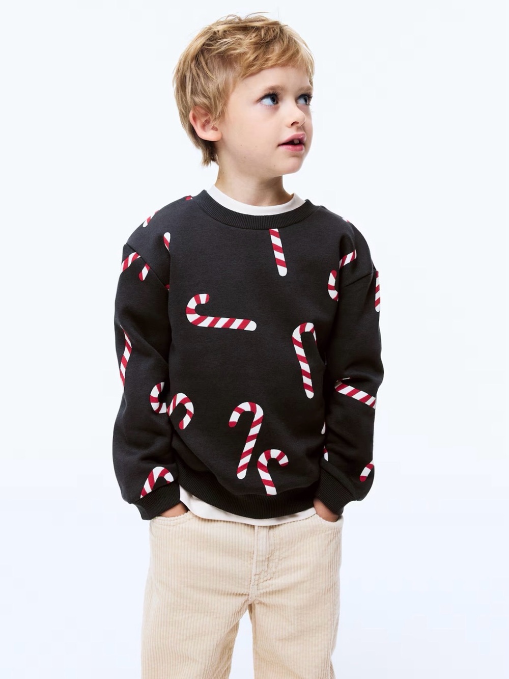 H&M Kids Candy Cane Crewneck Sweatshirt US 6X -7 years